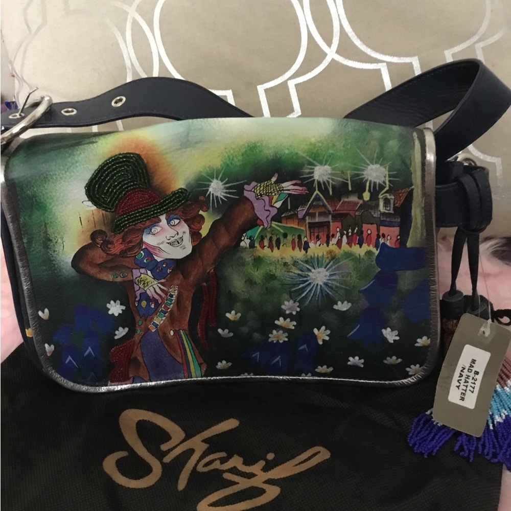 NWT Disney MAD HATTER Limited Edition Leather Sharif Shoulder Bag